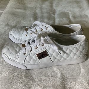 Guess-white & gold sneakers for women